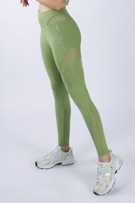MESH ATTACK Leggings - MATCHA