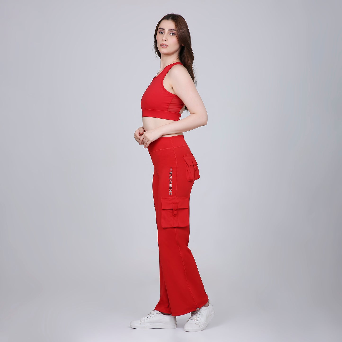 HYBRID CARGO PANTS - FIRE RED