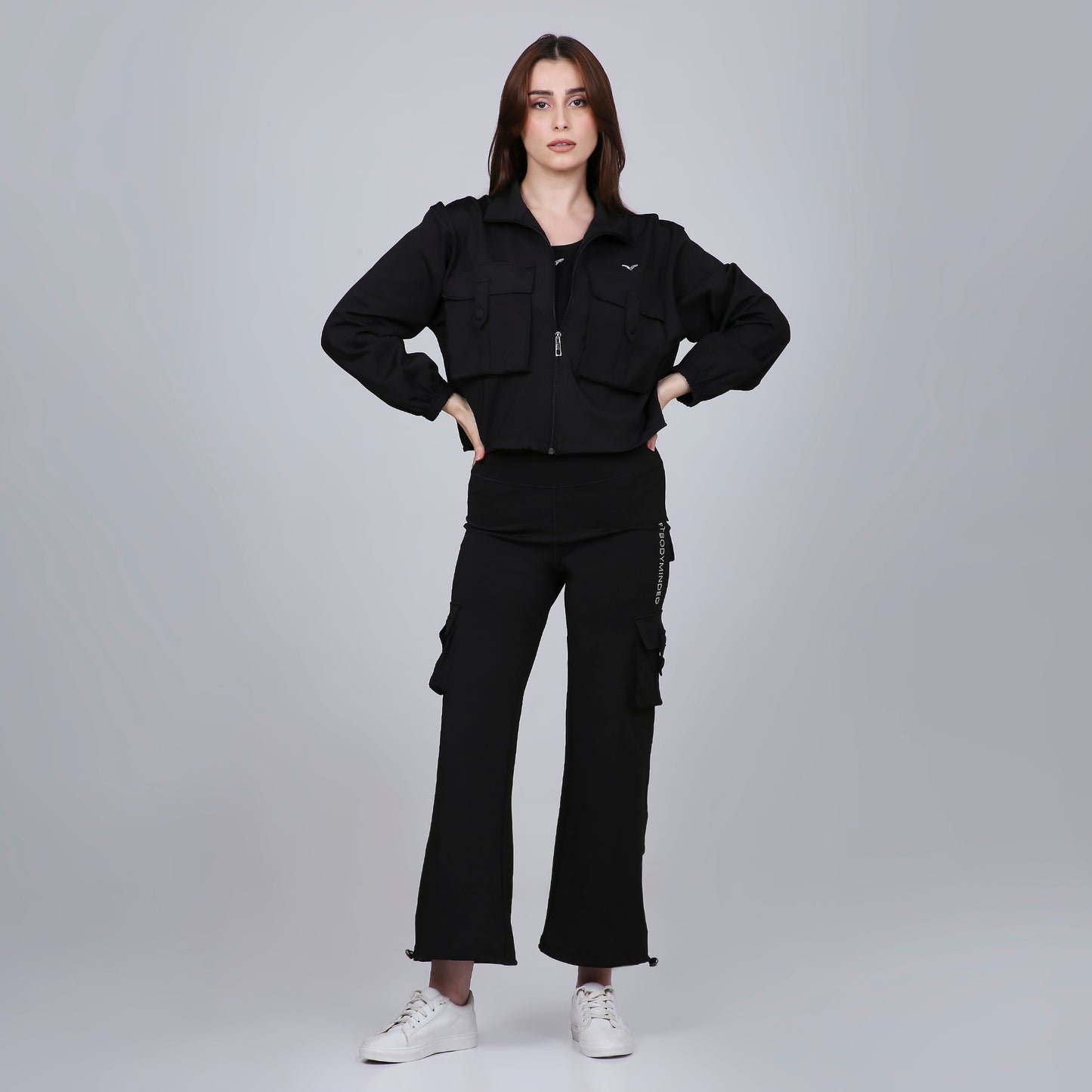 HYBRID CARGO JACKET - BLACK