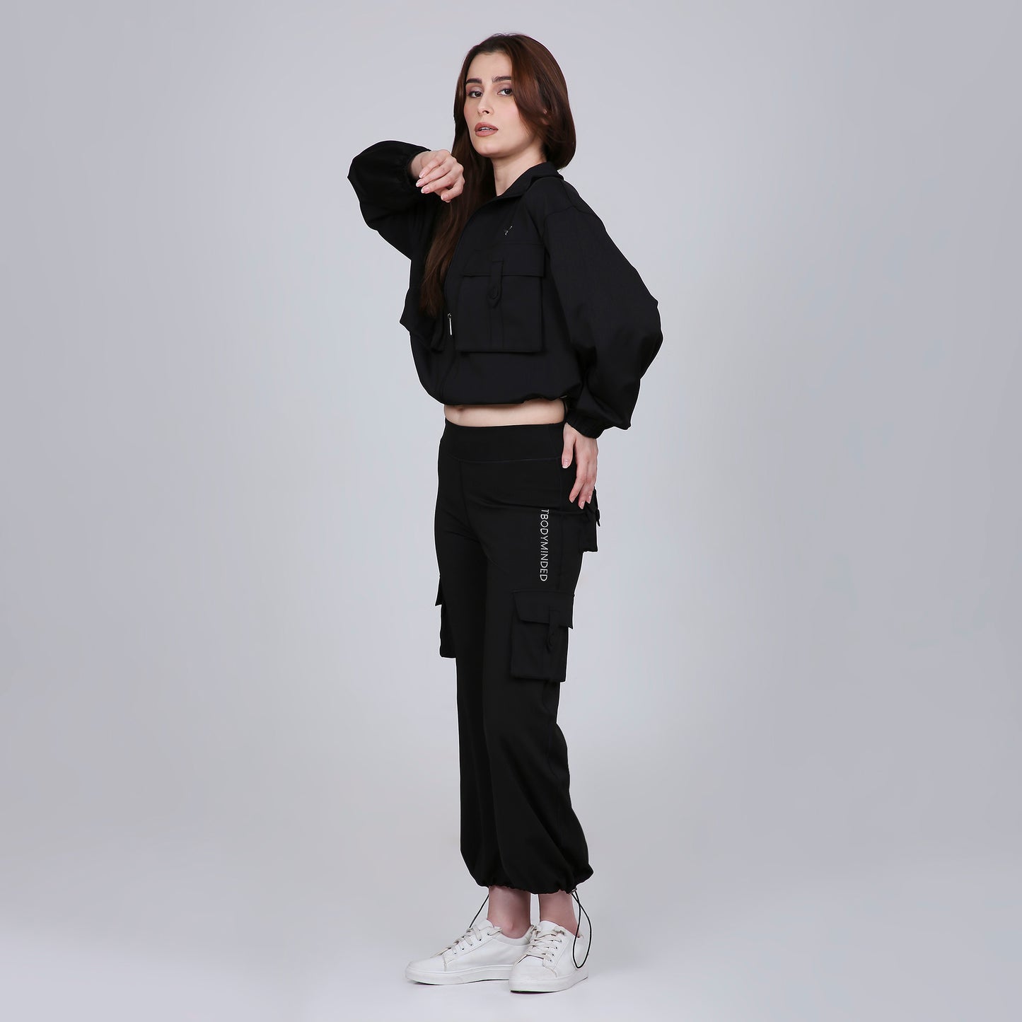 HYBRID CARGO JACKET - BLACK