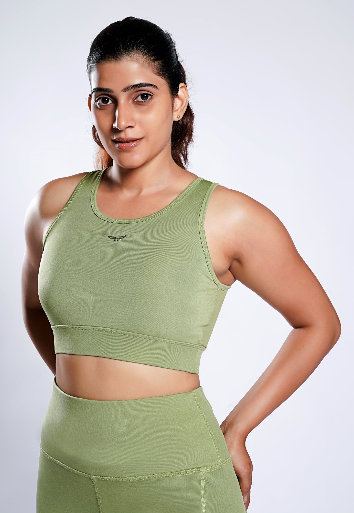 U Shape Premium Sports Bra - Sage Green