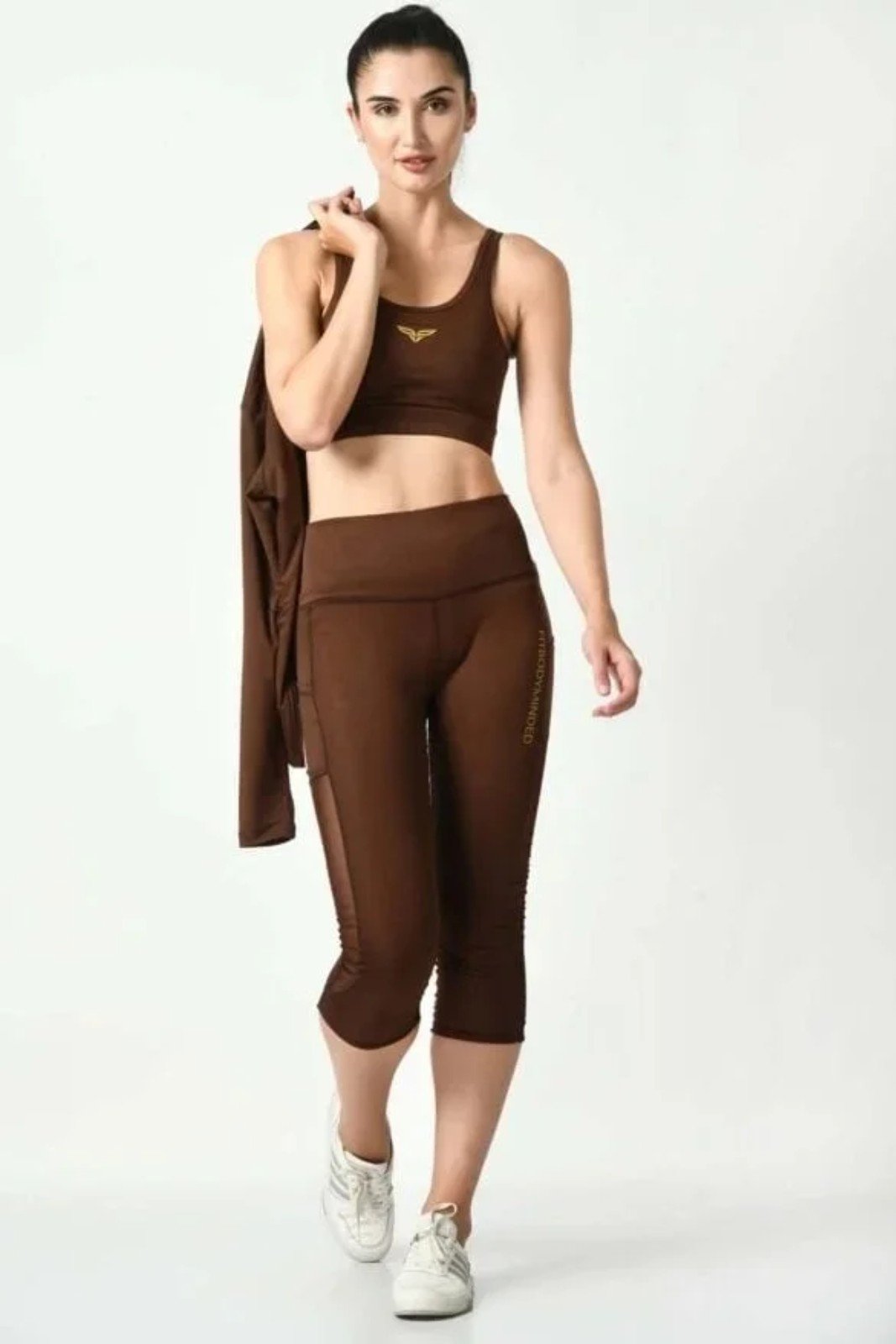 Crossover Coffee Brown Sports Bra (3)