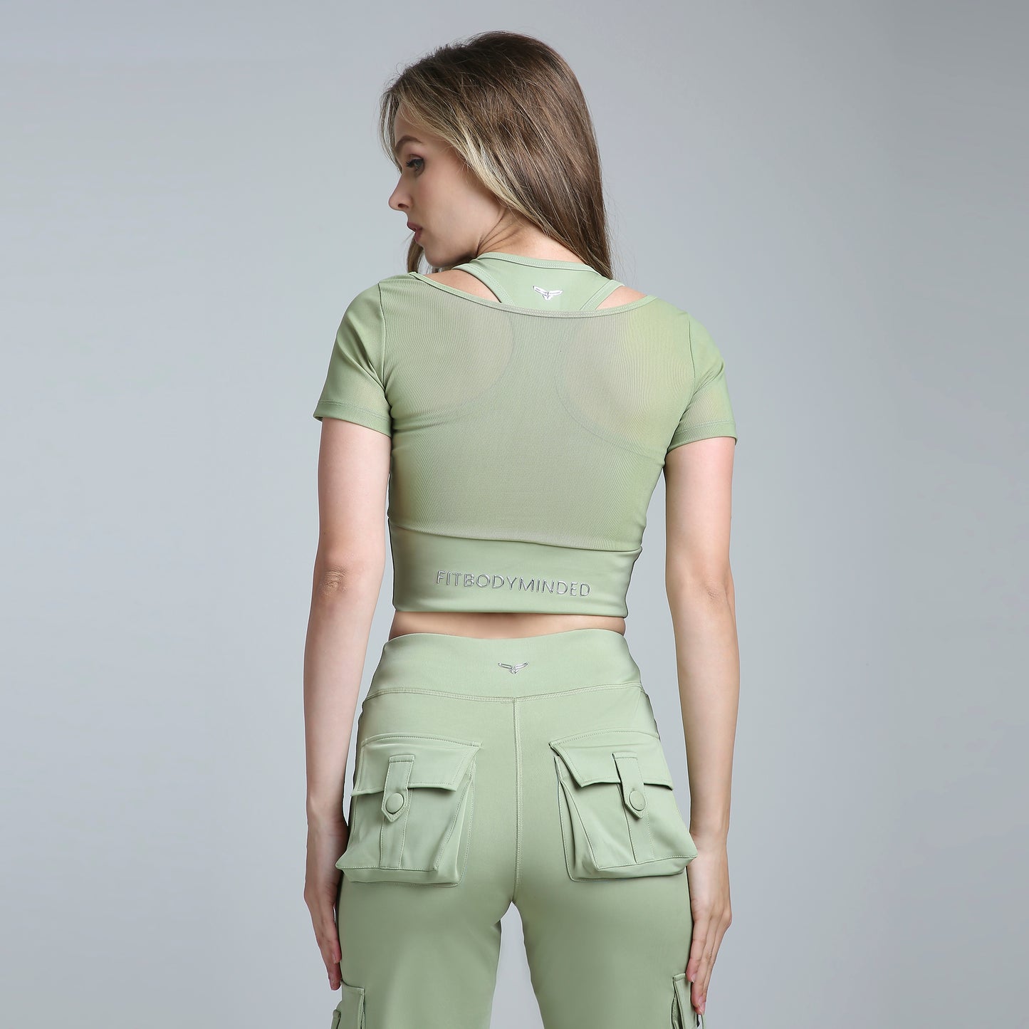 HYBRID MESH SAGE GREEN TEE