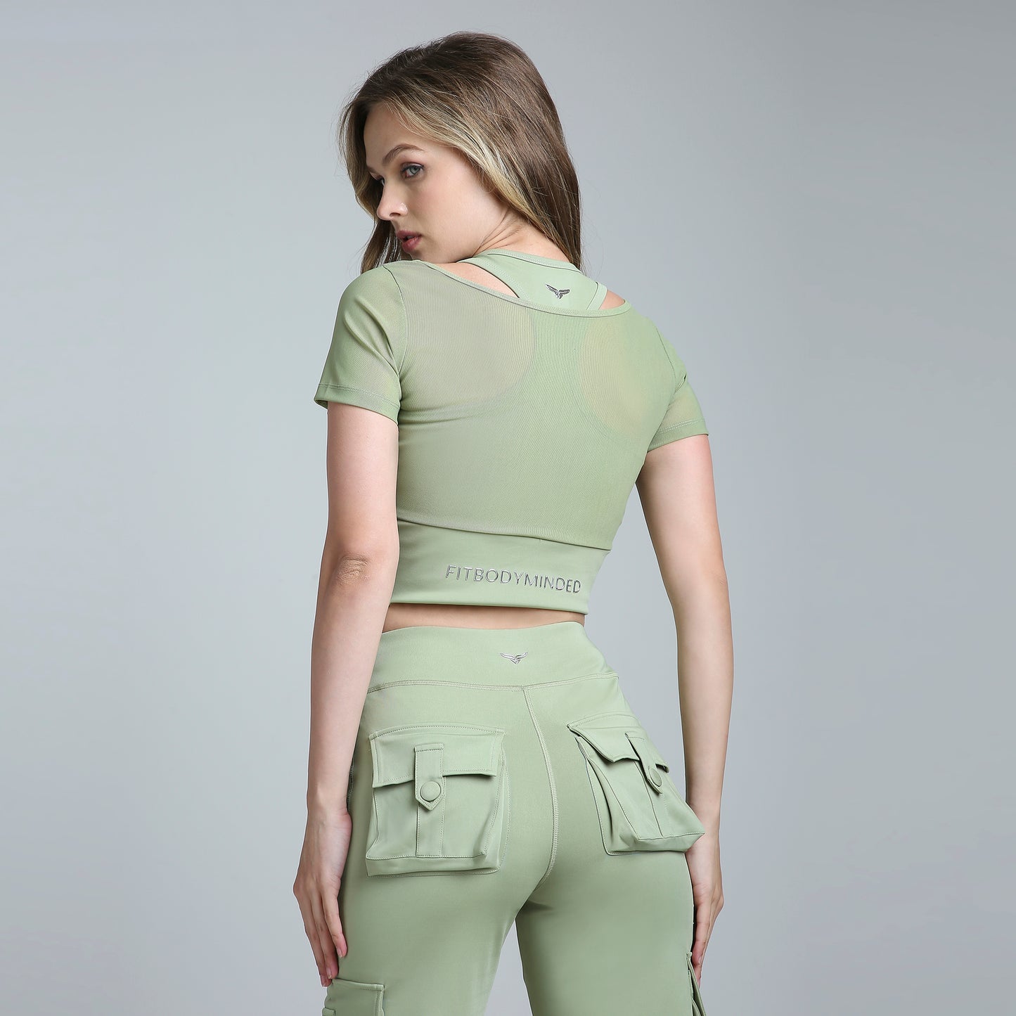 HYBRID MESH SAGE GREEN TEE