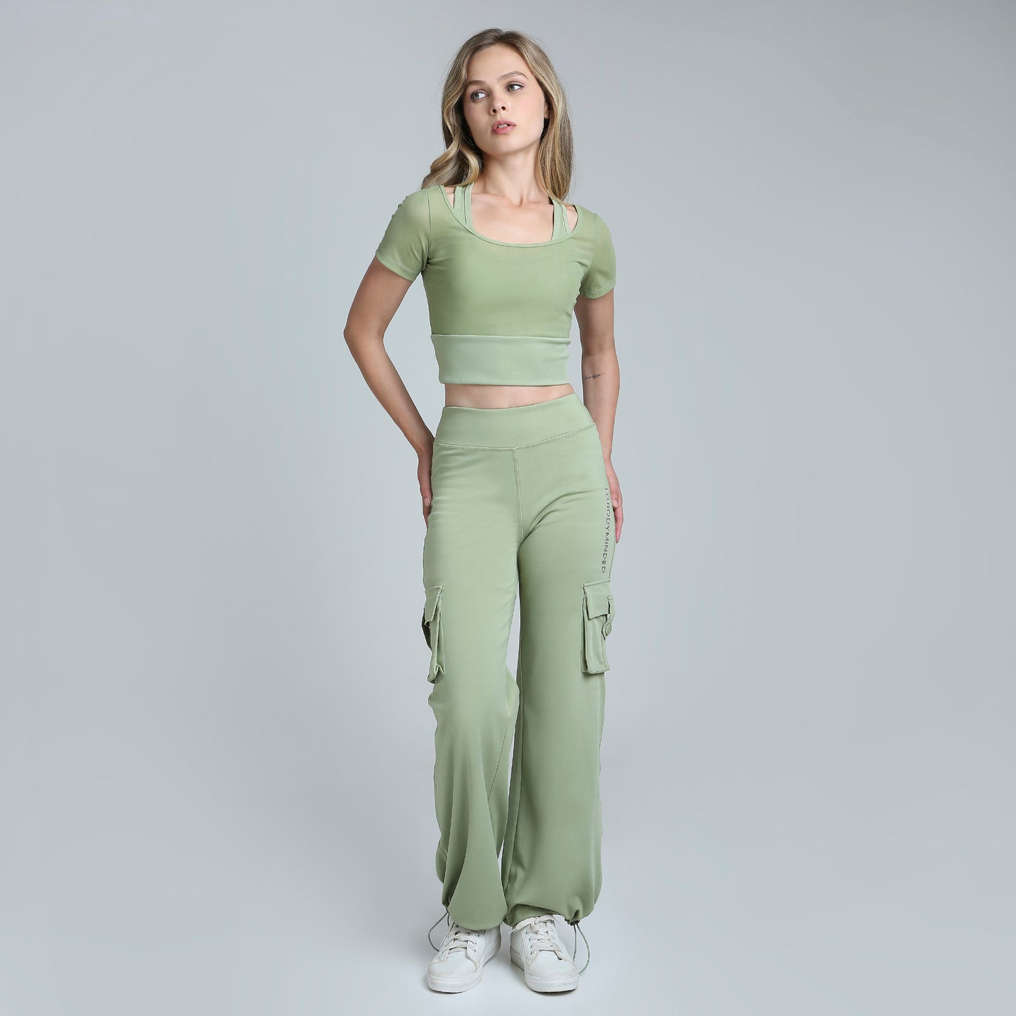 HYBRID MESH SAGE GREEN TEE