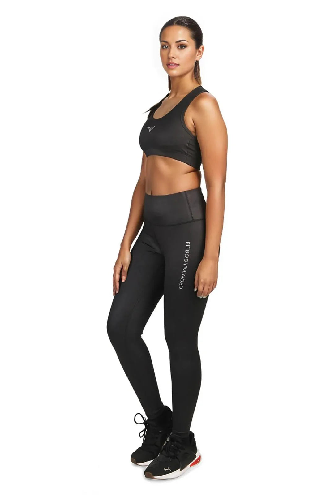 Shimmer Black Leggings Bra Fitbodyminded