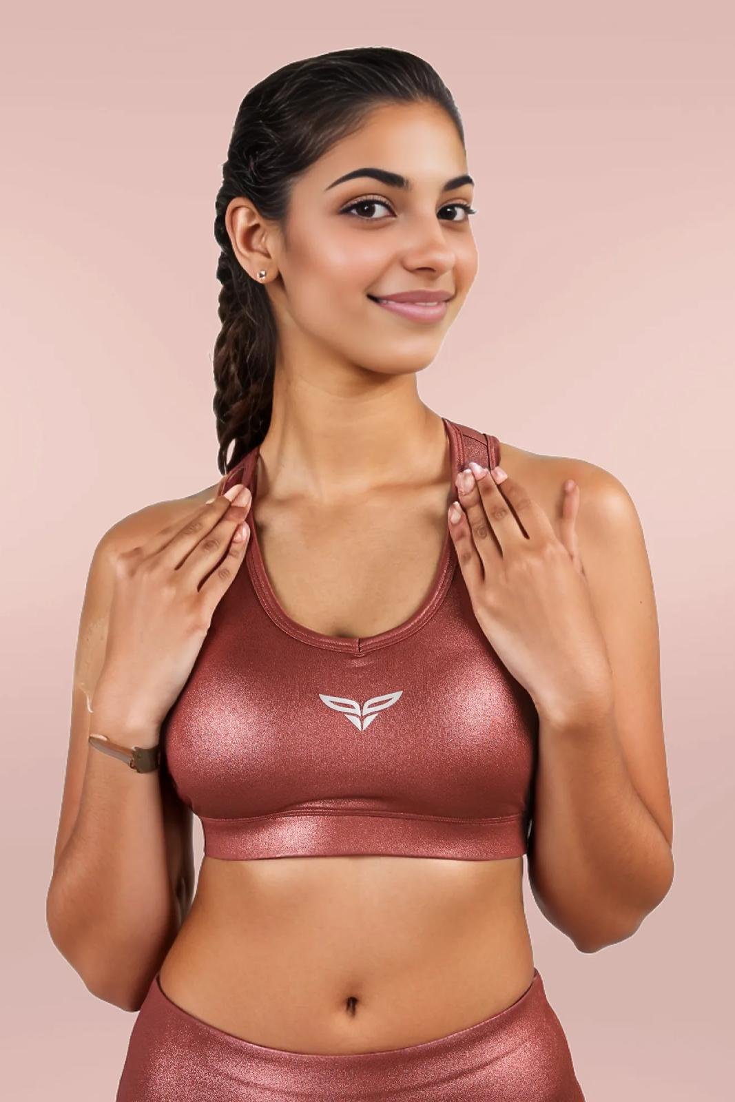 Rose gold sports bra on sale