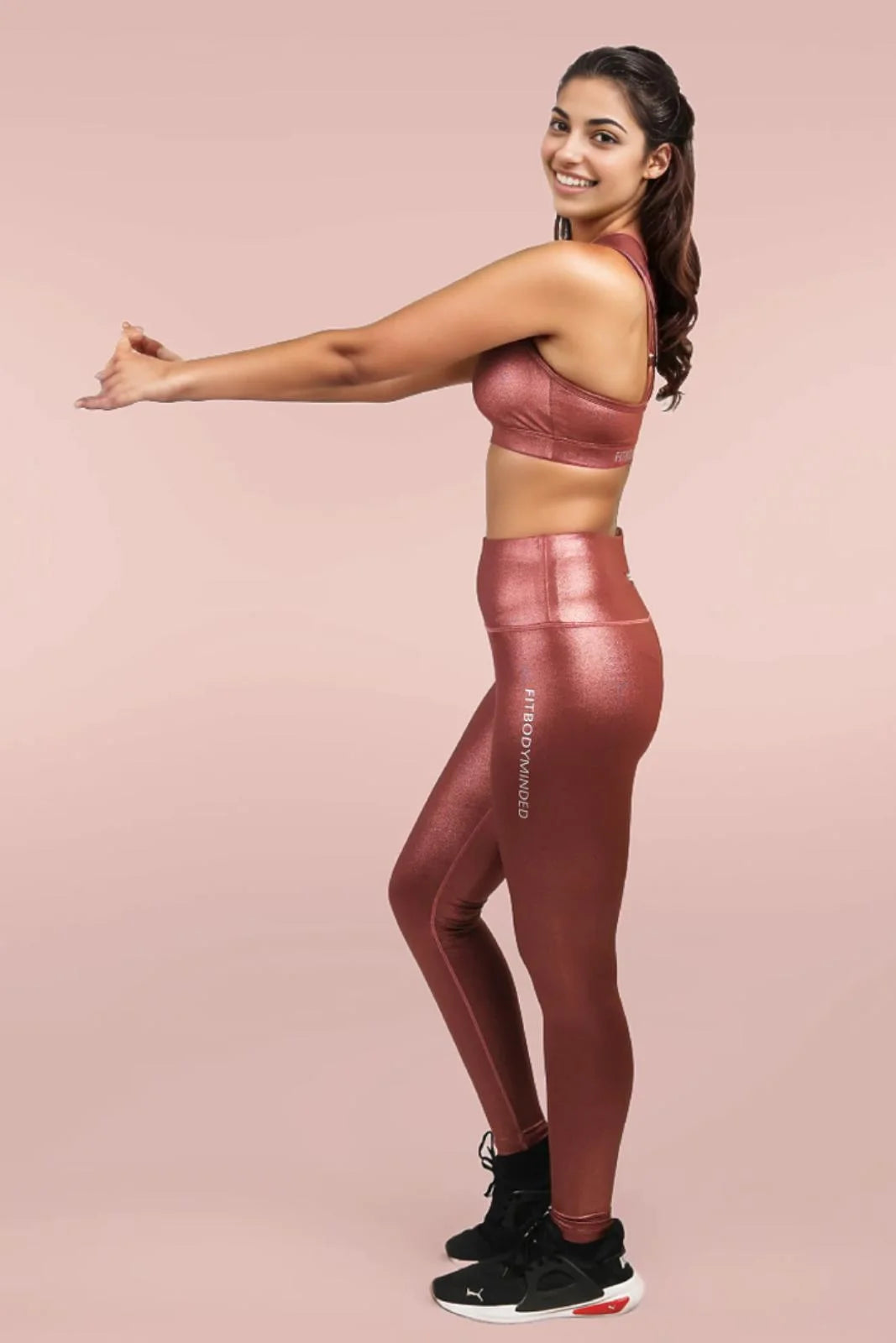 Shimmer Rose Gold Leggings (2)