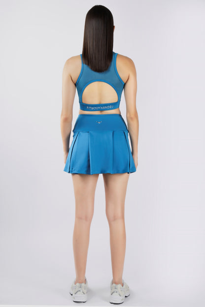 Premium High Waisted SKORT - Bahama Blue