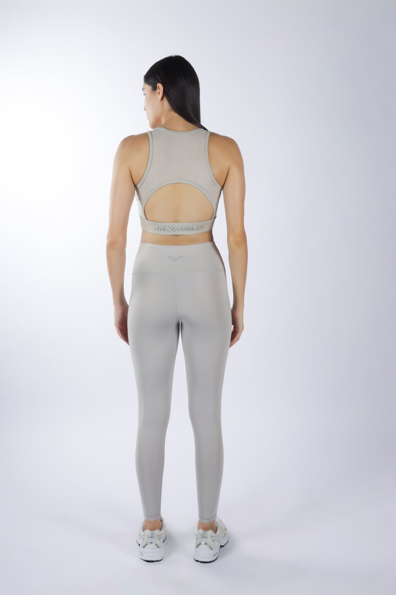 Cross Waist Band Grey Leggings