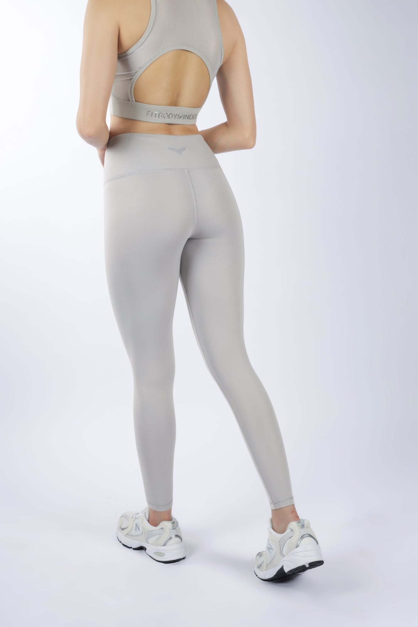 Cross Waist Band Grey Leggings