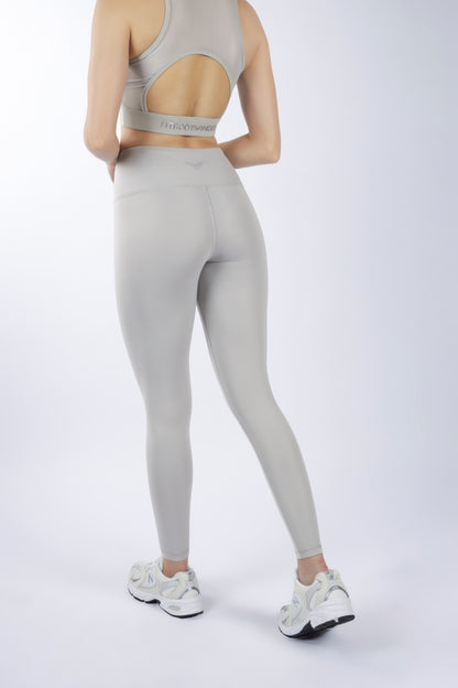 Cross Waist Band Grey Leggings