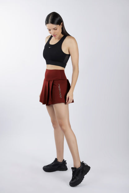 Premium High Waisted SKORT - Deep RED