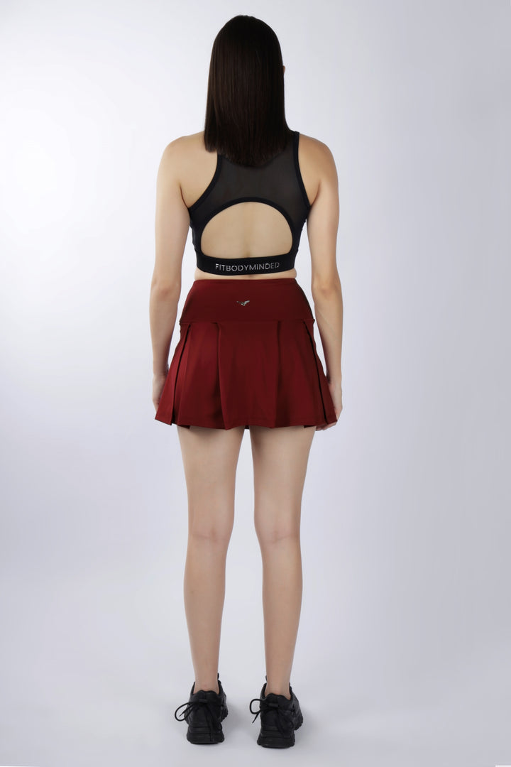 Premium High Waisted SKORT - Deep RED