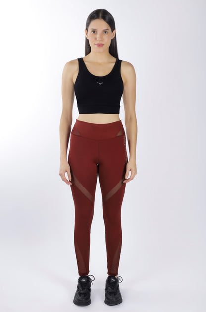 MESH ATTACK Leggings - Deep Red