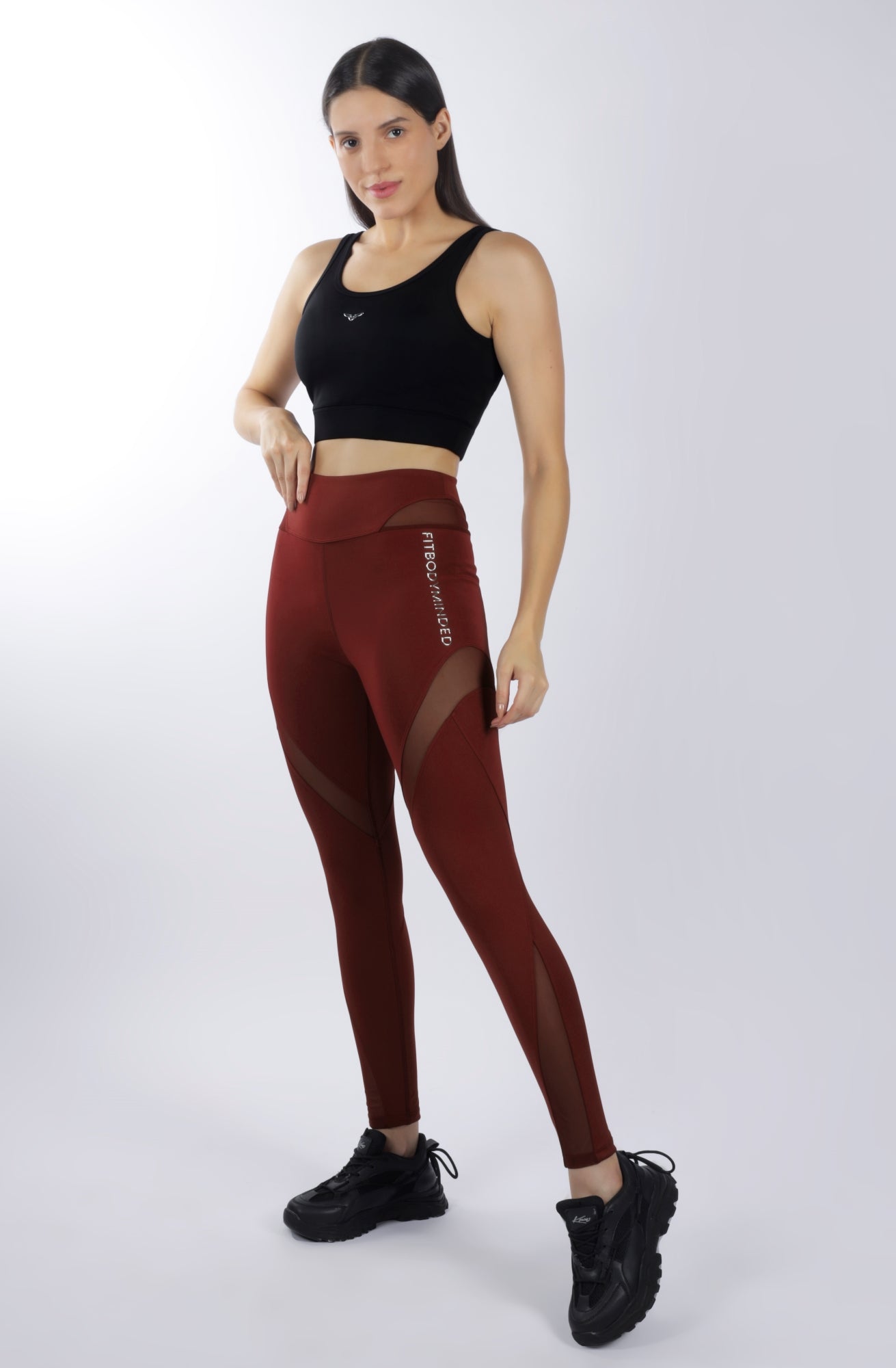 MESH ATTACK Leggings - Deep Red