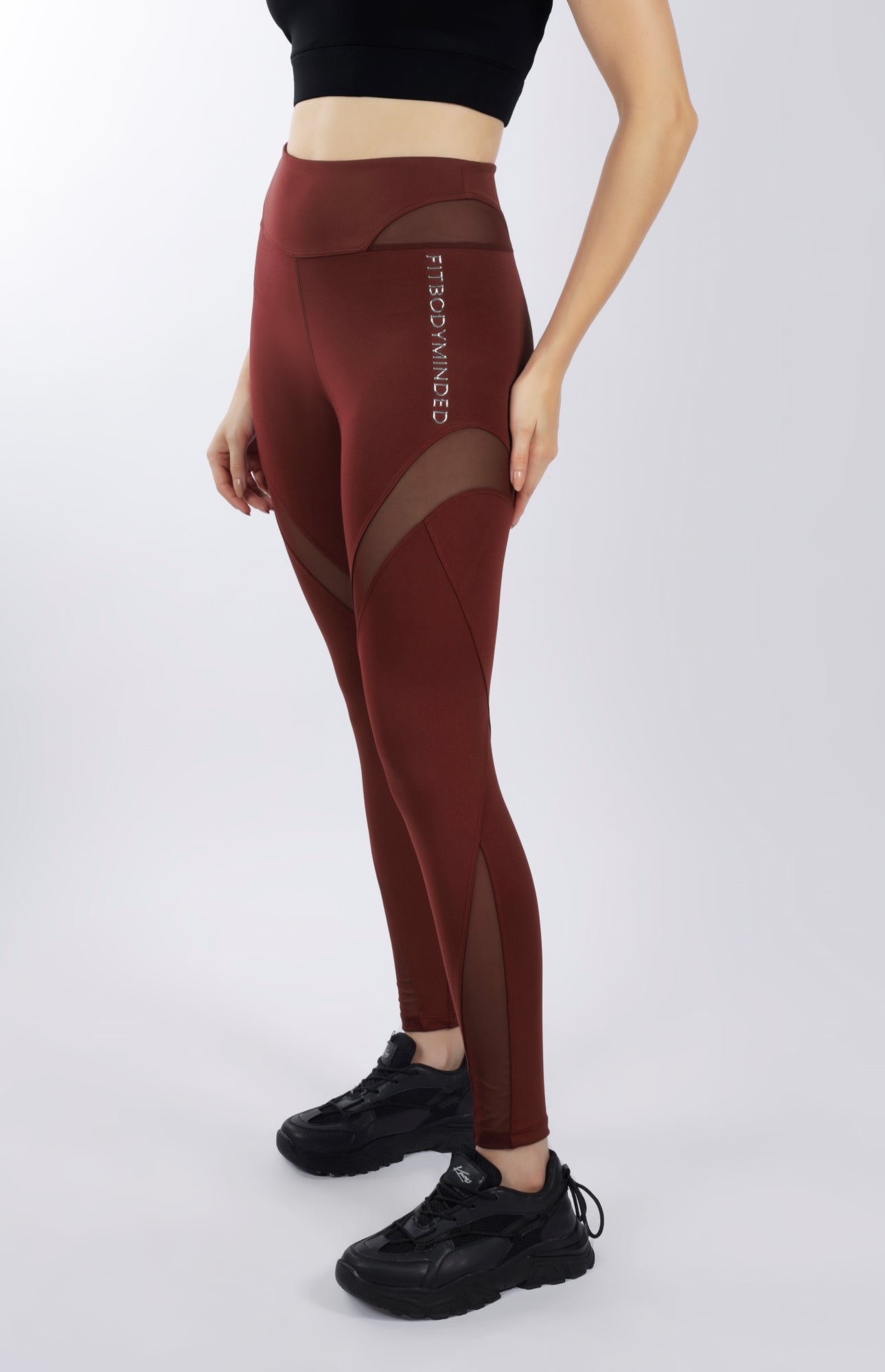 MESH ATTACK Leggings - Deep Red