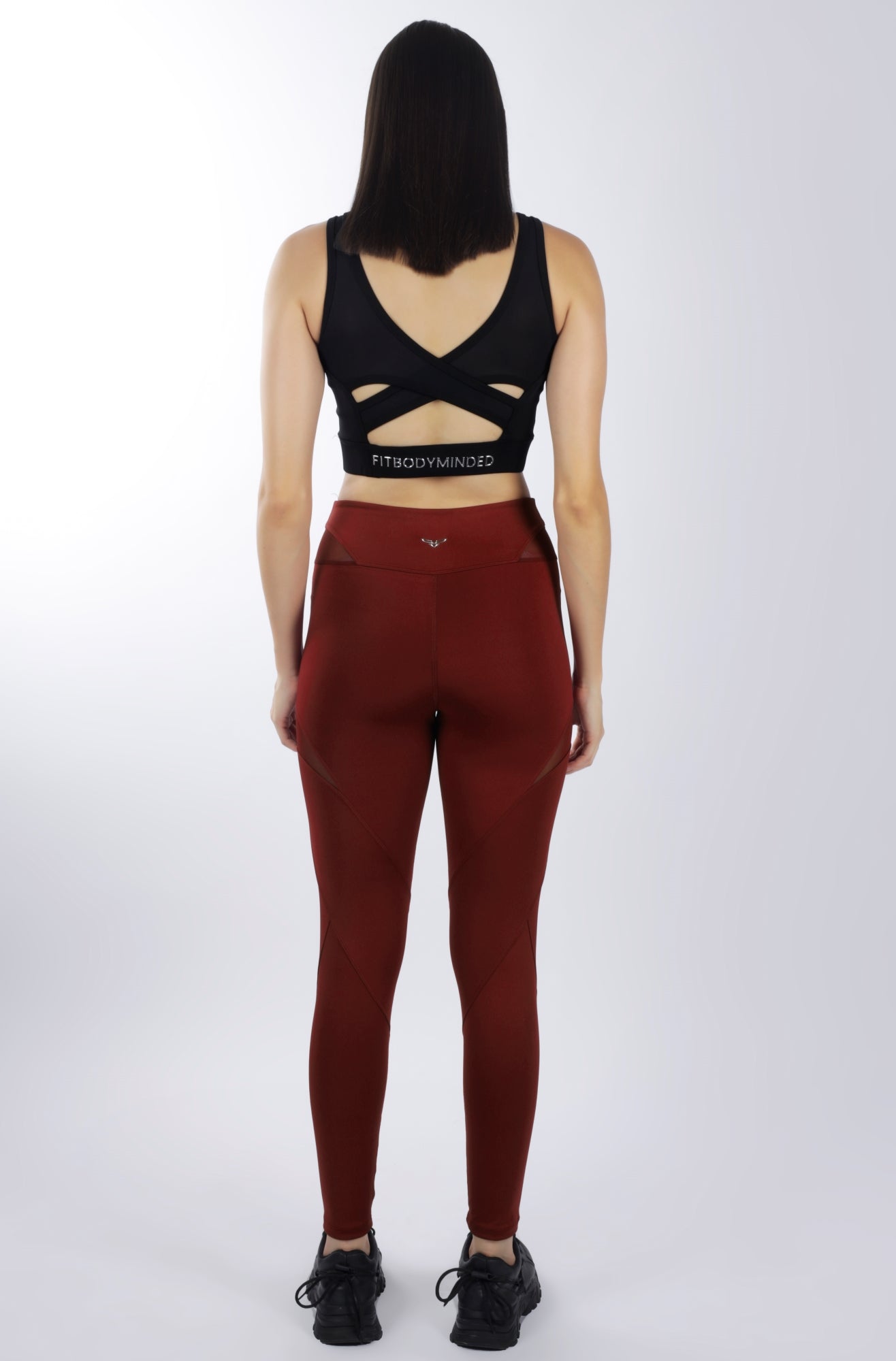 MESH ATTACK Leggings - Deep Red