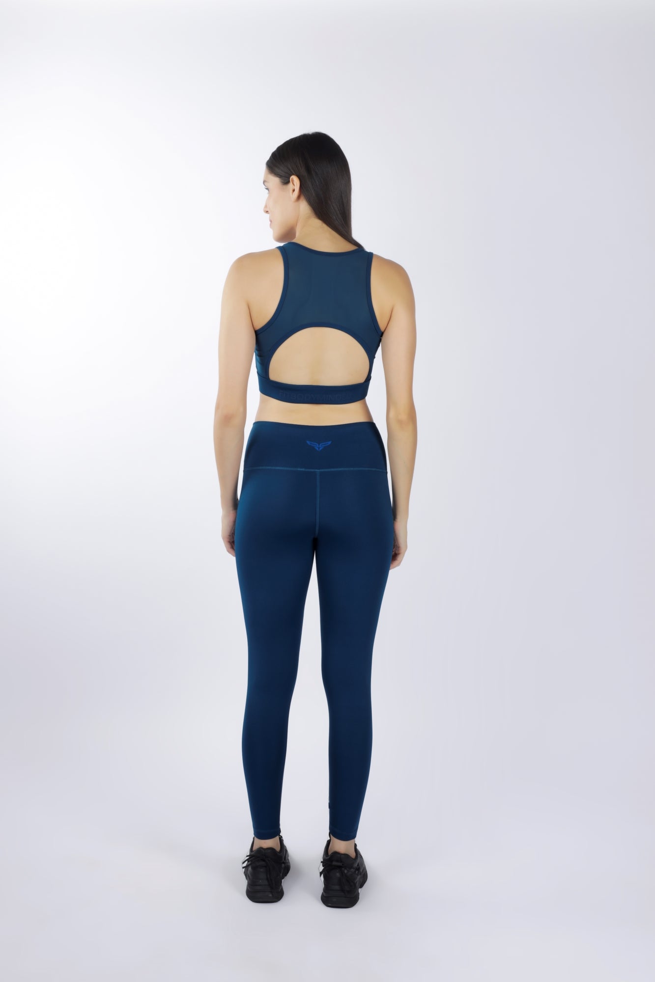 Cross Waist Band Blue Leggings