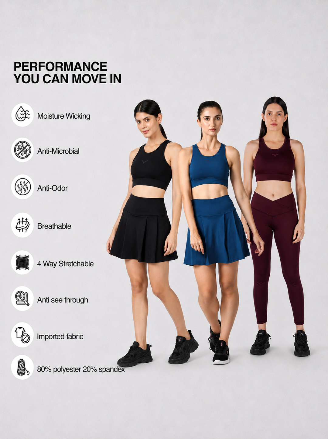 U Shape Black Sports Bra