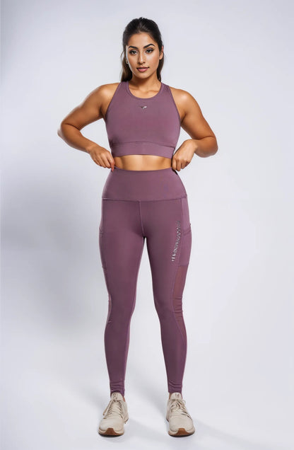 Premium Girl On The Run Mesh Leggings - Lavender