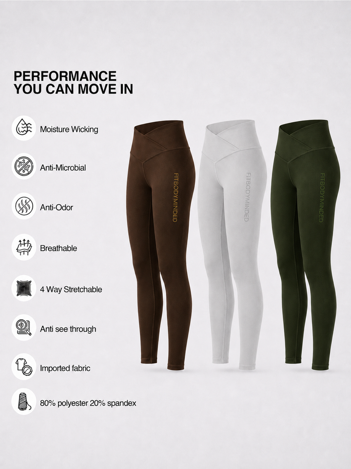 Cross Waist Band Black Leggings