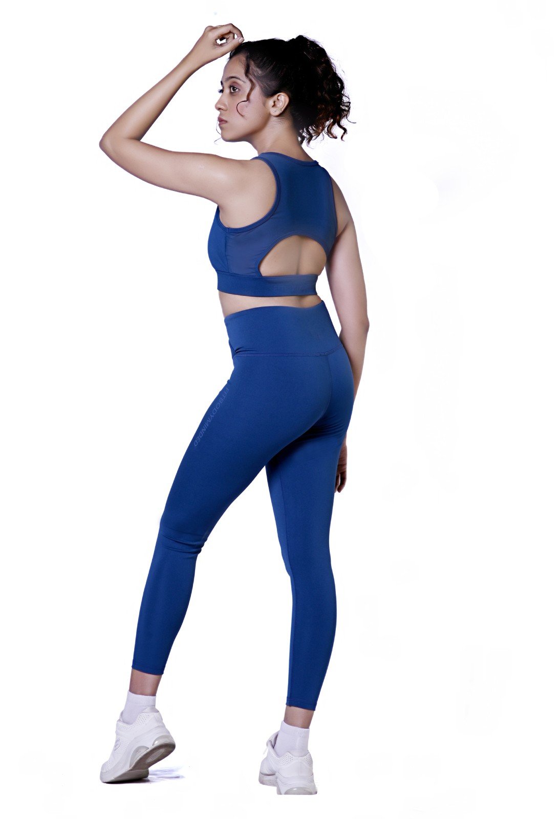 Cross Waist Band Leggings Blue 4