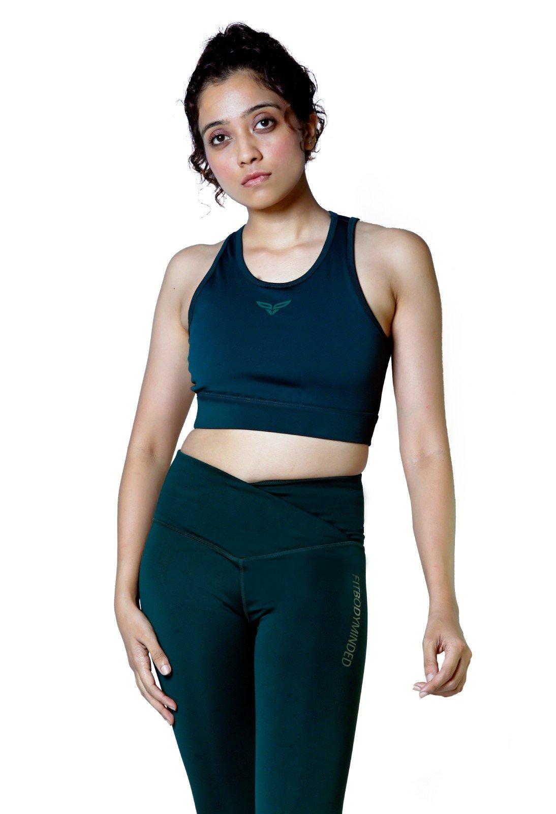 Cross Waist Band Leggings Dark Green 2