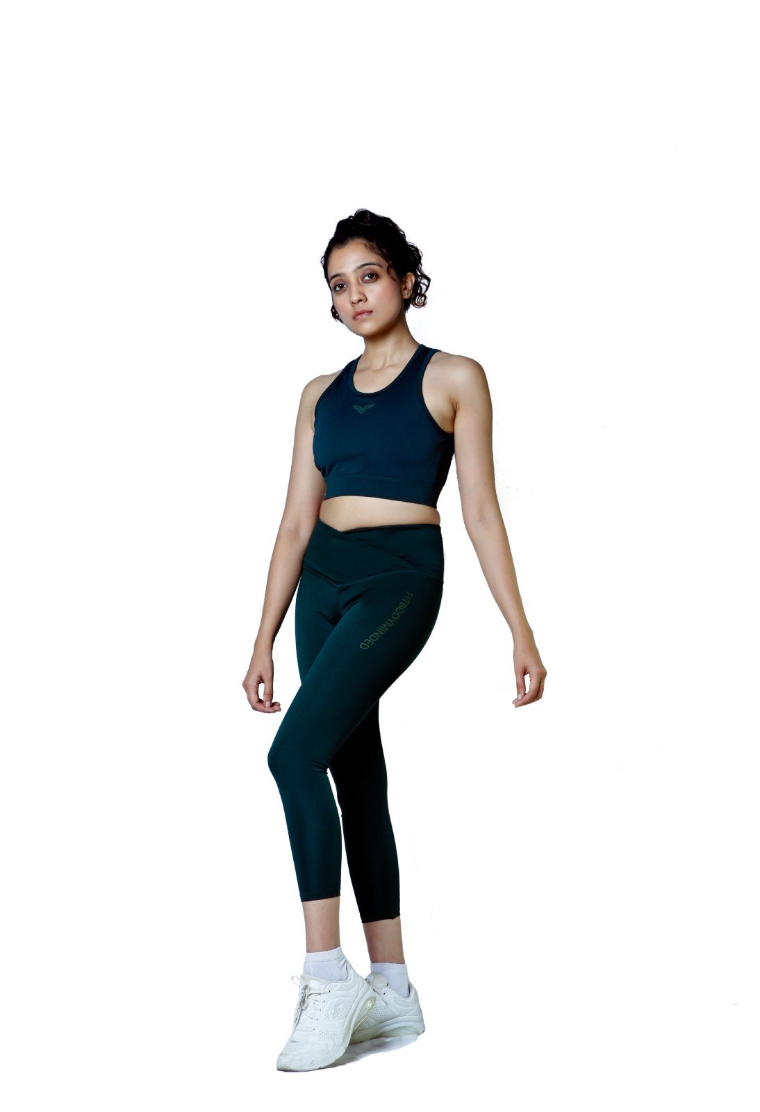 Cross Waist Band Leggings Dark Green 3