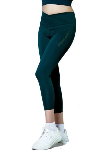 Cross Waist Band Leggings Dark Green 4