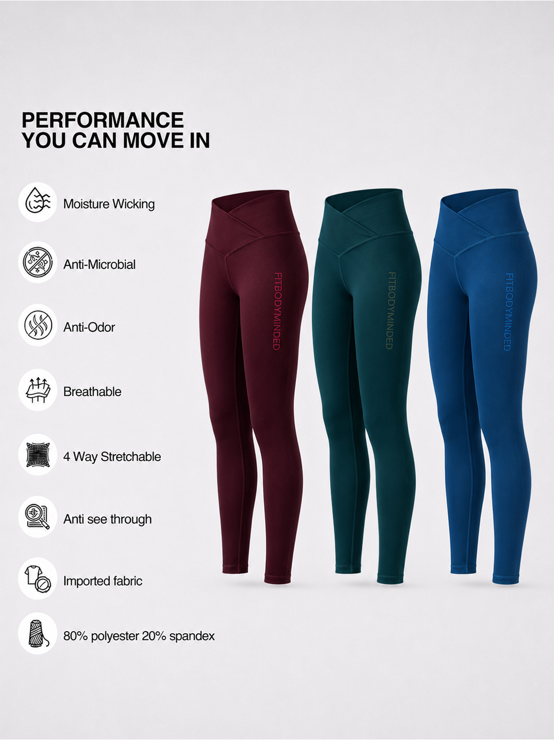 Cross Waist Band Cherry Red Leggings