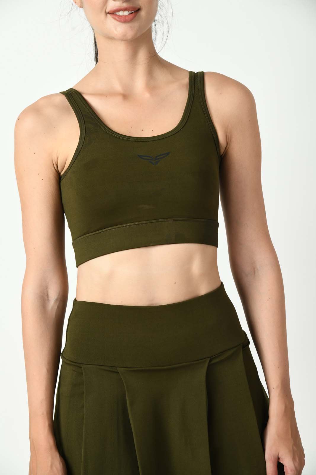 Crossover Sports Bra Olive (1)