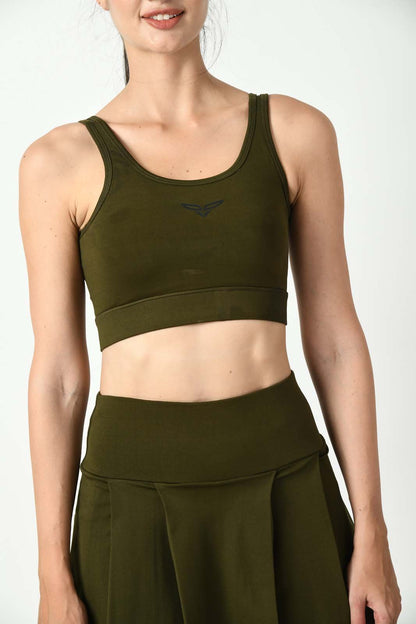 Crossover Sports Bra Olive (1)