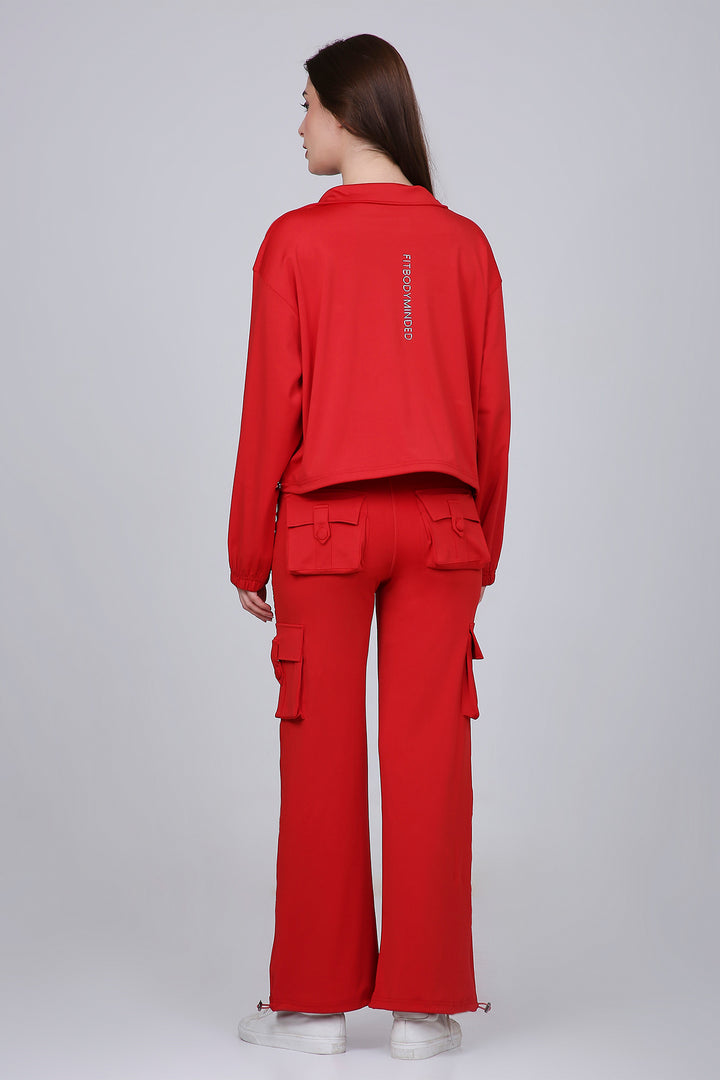 HYBRID CARGO PANTS - FIRE RED