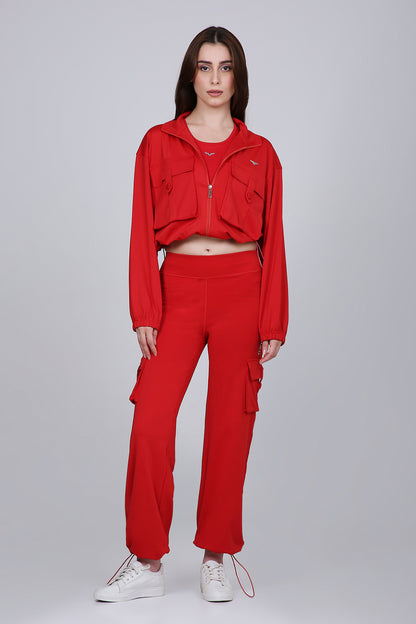 HYBRID CARGO JACKET - FIRE RED