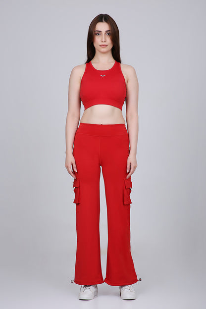 HYBRID CARGO PANTS - FIRE RED
