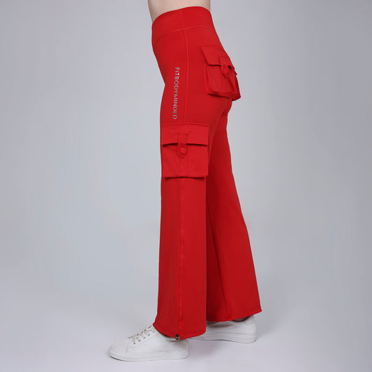 HYBRID CARGO PANTS - FIRE RED