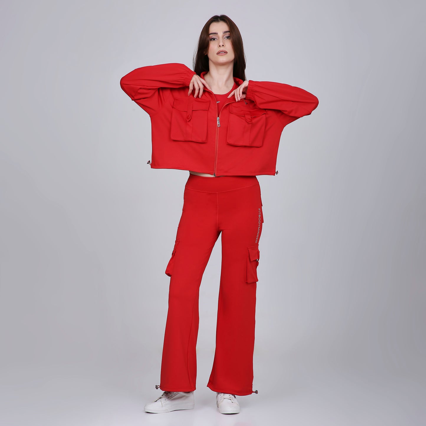 HYBRID CARGO JACKET - FIRE RED