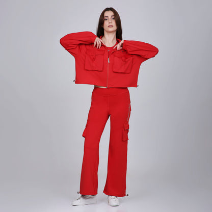 HYBRID CARGO JACKET - FIRE RED