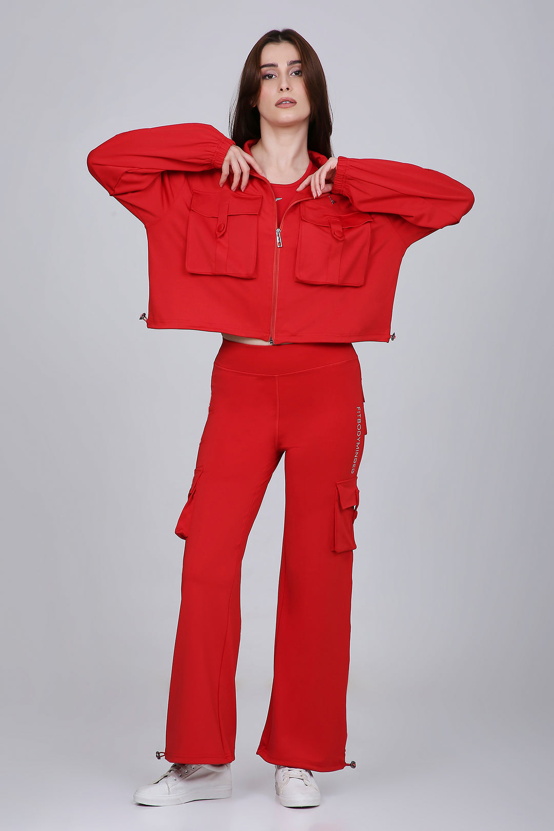 HYBRID CARGO PANTS - FIRE RED