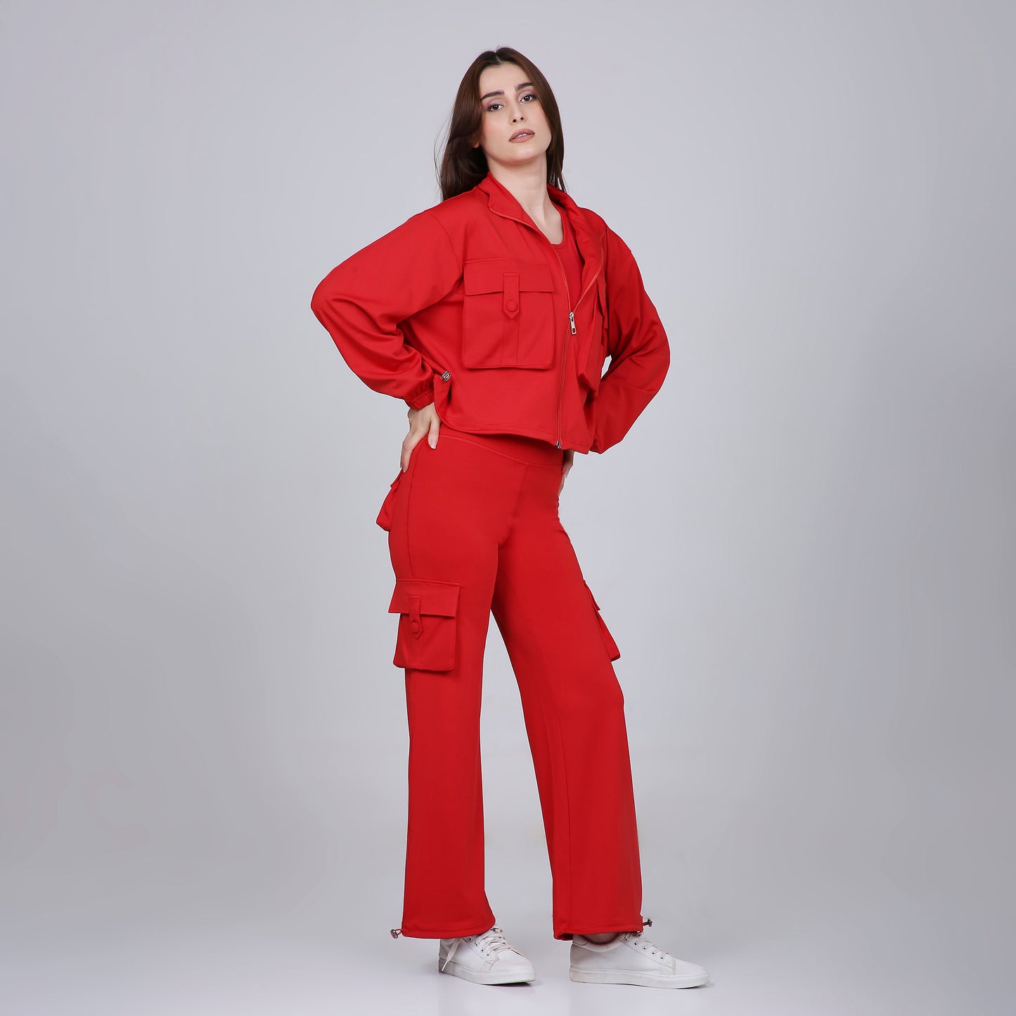 HYBRID CARGO JACKET - FIRE RED