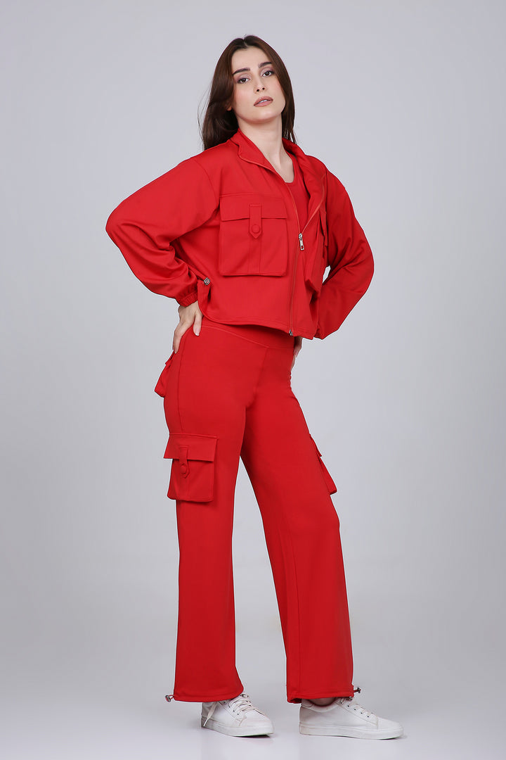 HYBRID CARGO JACKET - FIRE RED