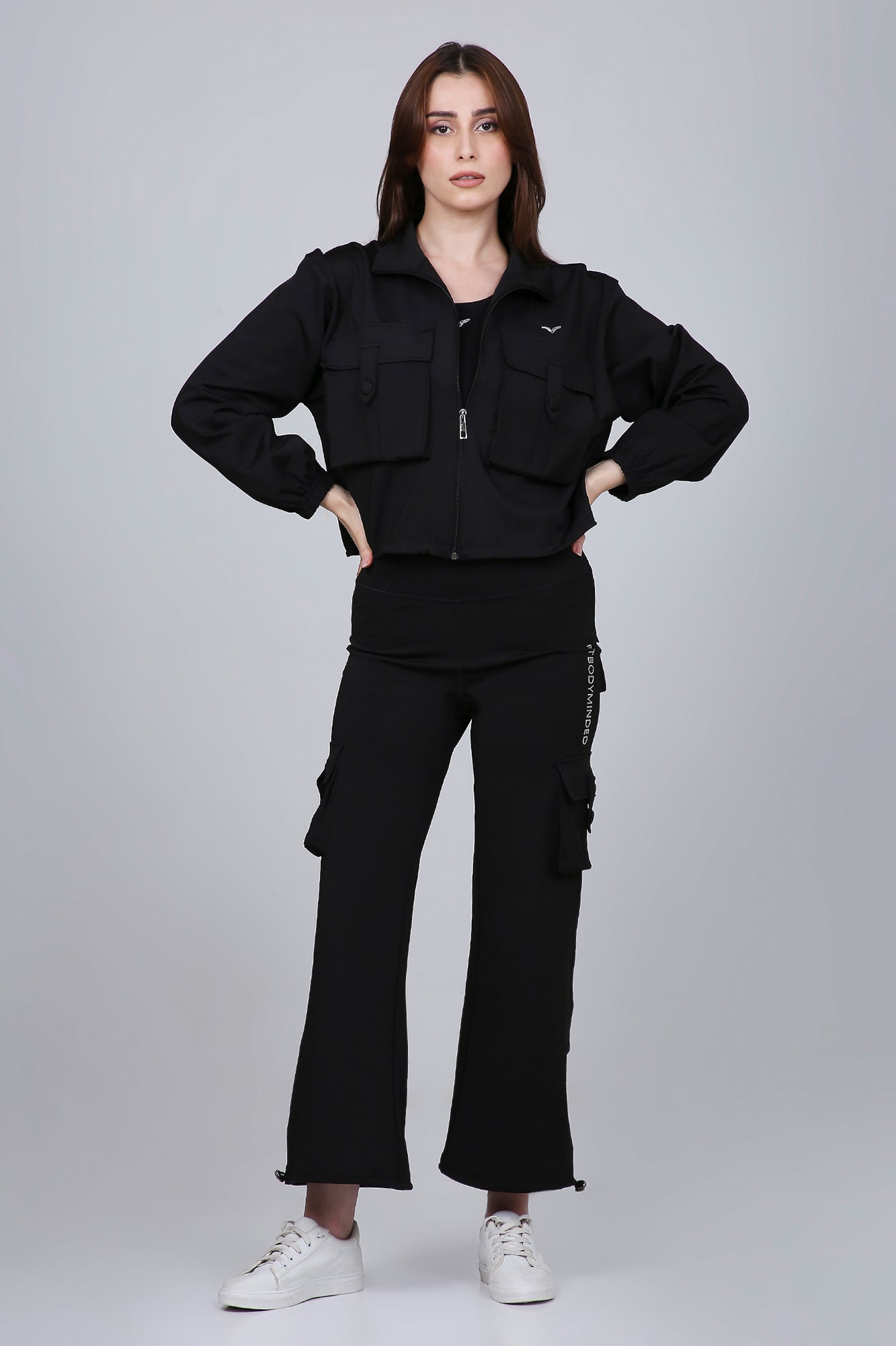 HYBRID CARGO JACKET - BLACK