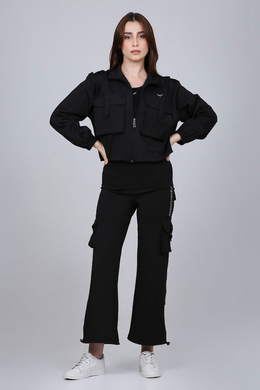 HYBRID CARGO JACKET - BLACK