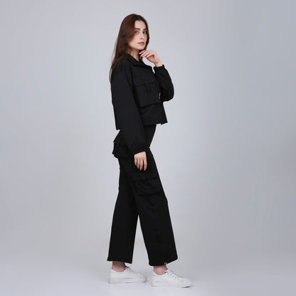 HYBRID CARGO JACKET - BLACK