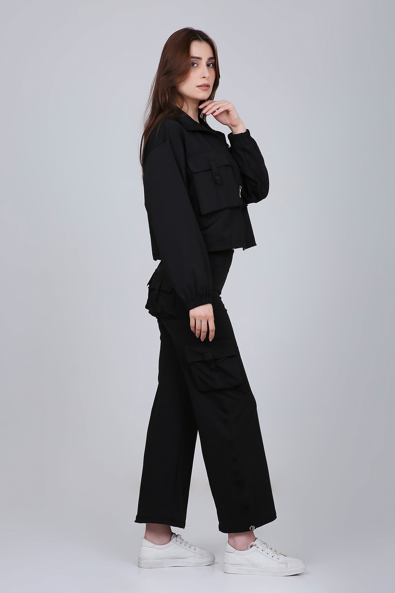 HYBRID CARGO JACKET - BLACK