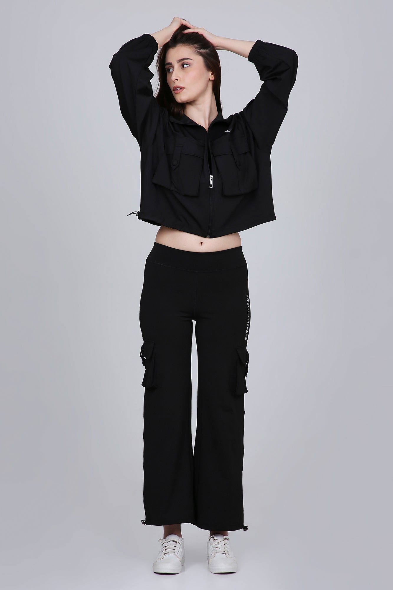 HYBRID CARGO JACKET - BLACK