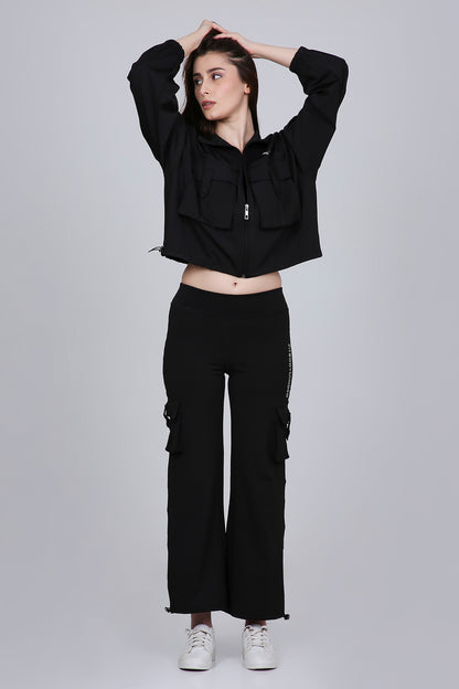 HYBRID CARGO JACKET - BLACK
