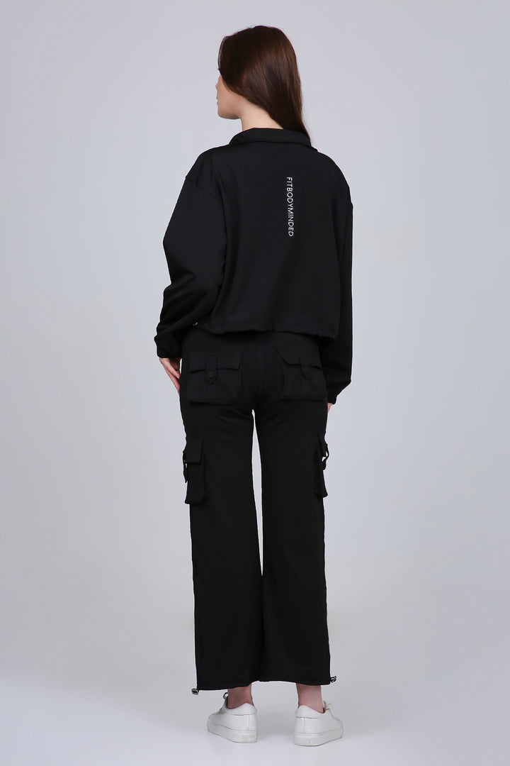 HYBRID CARGO JACKET - BLACK