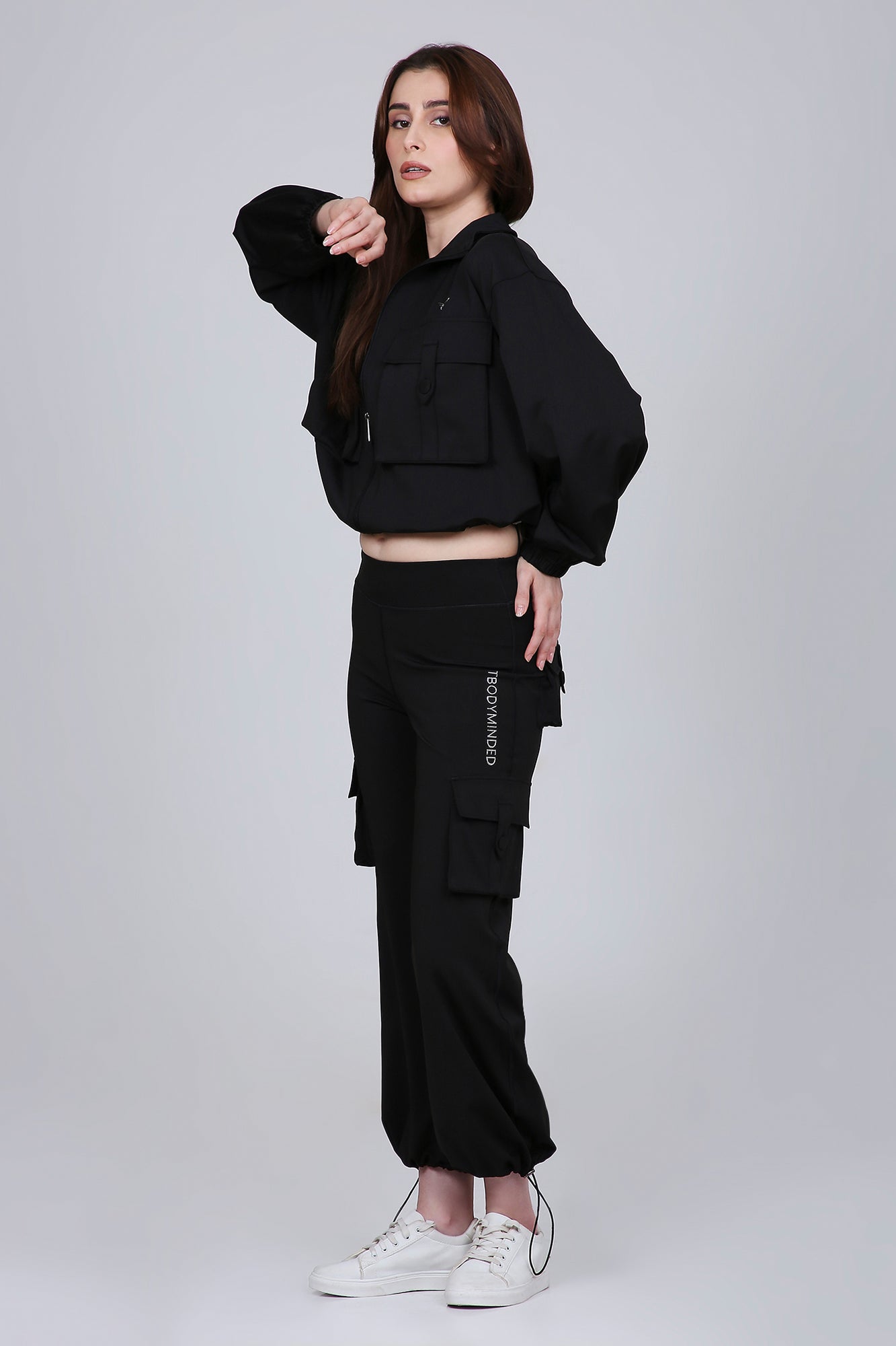 HYBRID CARGO JACKET - BLACK